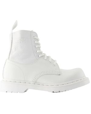 MM6 by Maison Martin Margiela Witte Leren Enkellaarzen