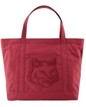 Maison Kitsuné Tote Bags - Red