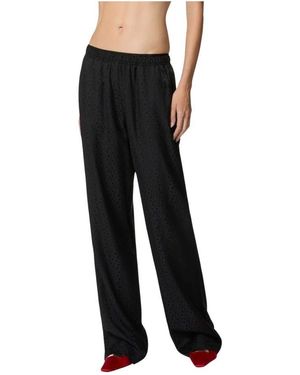 John Richmond Weite Schwarze Hose Mit Elastischem Bund
