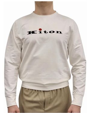 Kiton Rundhals Sweatshirt Aus Baumwolle Und Ea - Grau