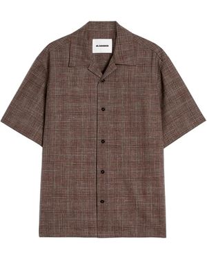 Jil Sander Short Sleeve Shirts - Brown