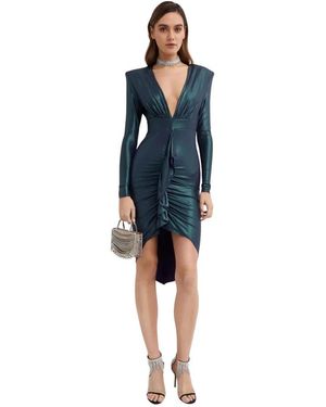 Alexandre Vauthier Kleedjes ,Groen ,Jurk Met Drapering - Blauw