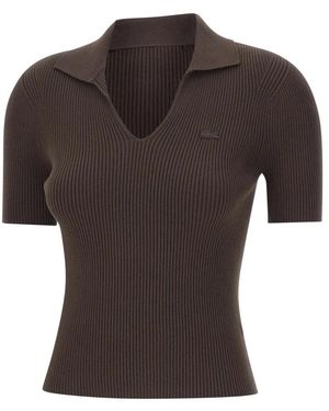 Lacoste Truien & Vesten ,Bruin T-Shirts En Polo's Bruin