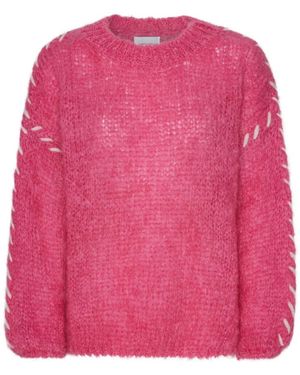 American Dreams Catia Mohair Stitch Pullover - Roze