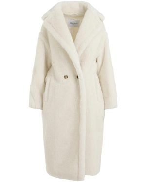 Max Mara Jassen ,Wit ,Wol Elegante Witte Winterjas