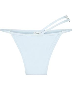 Gcds Badmode ,Blauw ,Polyester Sita Logo-Plaque Bikini Bottoms