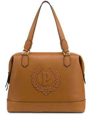 Pollini Tassen ,Bruin ,Leer Crown Schoudertas