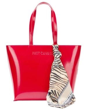 Just Cavalli Tote Bags - Rosso