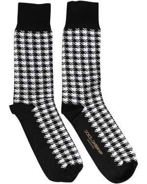 Dolce & Gabbana Socken Mit Hahnentrittmuster - Schwarz
