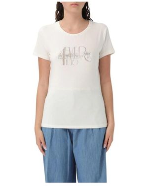 Liu Jo Blauwe Rhinestone Crew Neck T-Shirt