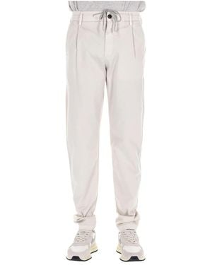 Eleventy Comfort Katoenen Broek Met Trekkoord - Naturel