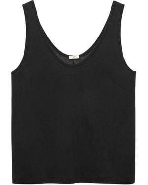 BITE STUDIOS Tops ,Zwart ,Katoen Tanktop Tot Op De Heup