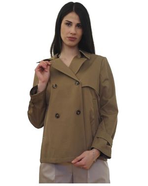 Marella Jassen ,Bruin ,Katoen Trench Corto Doppiopetto