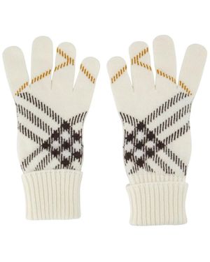 Burberry Accessoires ,Wit ,Polyester Core Check Handschoenen - Metallic