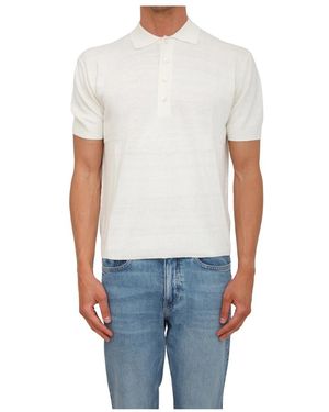 Paolo Pecora Tops ,Wit ,Maglia A Polo - Blauw