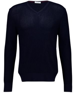 Ferragamo V-Neck Knitwear - Blu