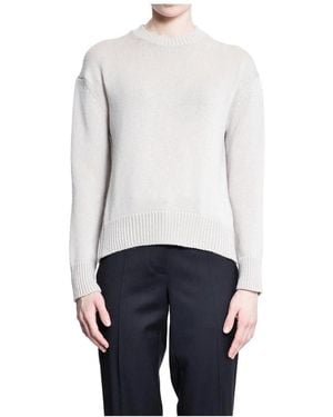 Max Mara Beiger Kaschmir-Strick-Crewneck-Pullover - Weiß