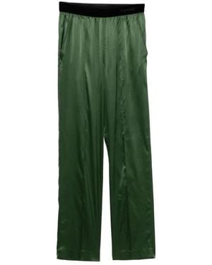 Tom Ford Broeken ,Groen ,Satijn Wide Leg Silk Blend Broeken
