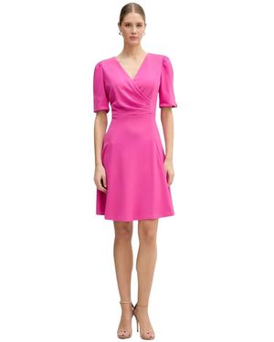 DKNY Jurk Met Pofmouwen En V-Hals - Roze