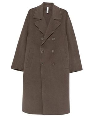 Hevò Double-Breasted Coats - Marrone