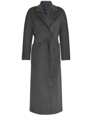 Max Mara Jassen ,Grijs ,Wol Lange Wollen Dubbele Jas - Zwart
