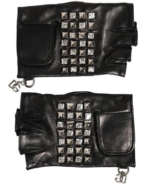 Dolce & Gabbana Accessoires ,Zwart ,Leer Korte Handschoenen
