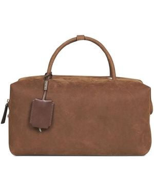 Max Mara Nubuck Leren Schoudertas Met Hangslot - Bruin
