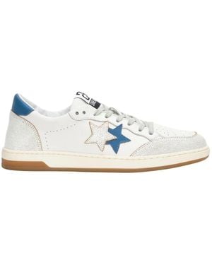 2Star Handgemaakte Italiaanse Sneakers Wit Blauw