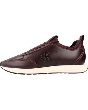 Calvin Klein Schoenen ,Bruin ,Leer Retro Runner Sock