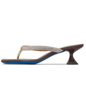 Loriblu Schoenen ,Veelkleurig ,Leer Flip-Flop Sandalen - Wit