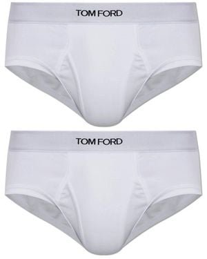 Tom Ford Zweierpack Baumwollslips Mit Logo - Weiß