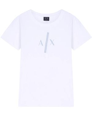 ARMANI EXCHANGE Tops ,Wit ,Katoen T-Shirts En Poloshirts Wit