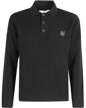 Maison Kitsuné Round-Neck Knitwear - Black