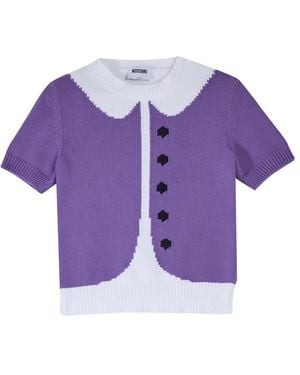 Moschino Round-Neck Knitwear - Purple