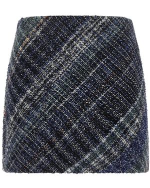 Missoni Rokken ,Blauw ,Wol Wolmix Minirok Met Ruitpatroon