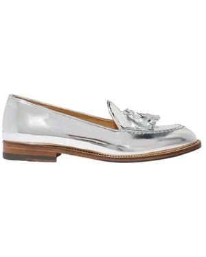 SCAROSSO Silberne tassel loafers handgefertigt in italien - Weiß