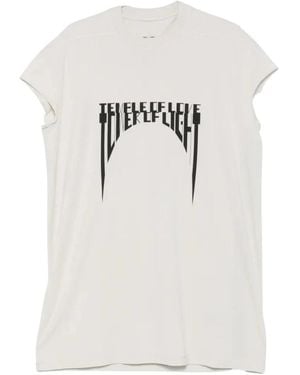 Rick Owens Geribd T-Shirt Met Ronde Hals - Wit