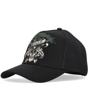 Ed Hardy Schwarze Mesh Trucker Cap Gebogener Schirm