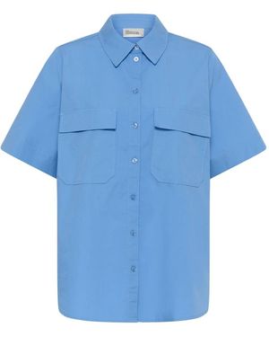 My Essential Wardrobe Overhemden ,Blauw ,Katoen Mwsunna Boxy Shirt