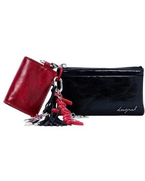 Desigual Accessoires ,Zwart ,Portemonnee Met Ritssluiting Van Polyurethaan - Rood
