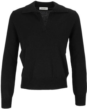 Kangra Polo Regular Langarm Offen - Schwarz