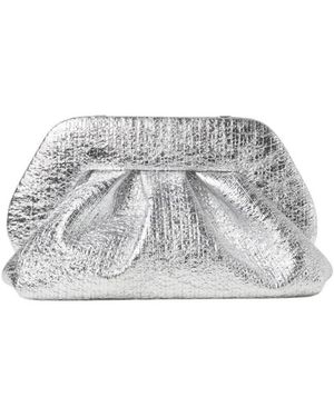 THEMOIRÈ Tassen ,Grijs ,Leer Kangaroo Gathered Clutch - Wit