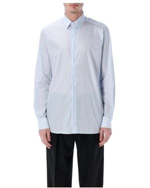 Tom Ford Gestreepte Twill Classic Fit Overhemd - Blauw