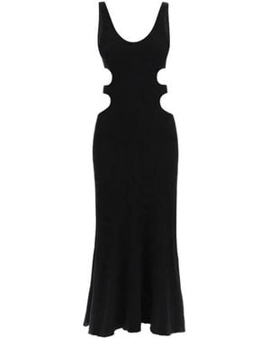 Chloé Linen Blend Silk Long Dress - Black