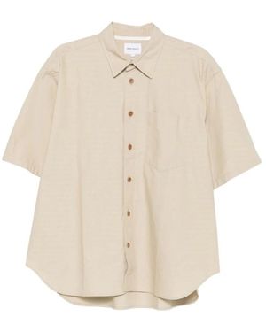 Norse Projects Overhemden ,Katoen Short Sleeve Cotton Shirt - Naturel