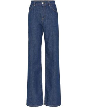 MVP WARDROBE Hochtaillierte jeans mit mäuseschwanz-detail - Blau