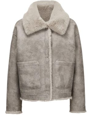 Milestone Jassen ,Grijs ,Polyester Omkeerbaar Rexkonijn Faux Fur Jack