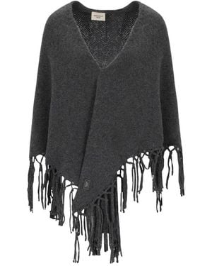 Weekend by Maxmara Accessoires ,Grijs ,Wol Tornado Cape - Zwart