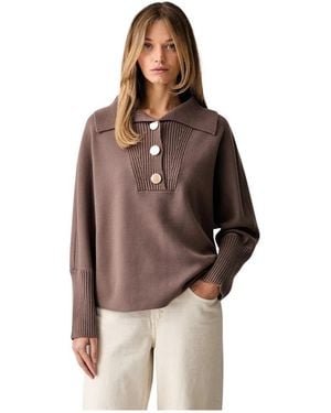 Joseph Ribkoff Rundhals-Strickpullover - Braun