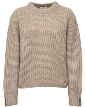 Allude Rundhals-Strickpullover - Natur